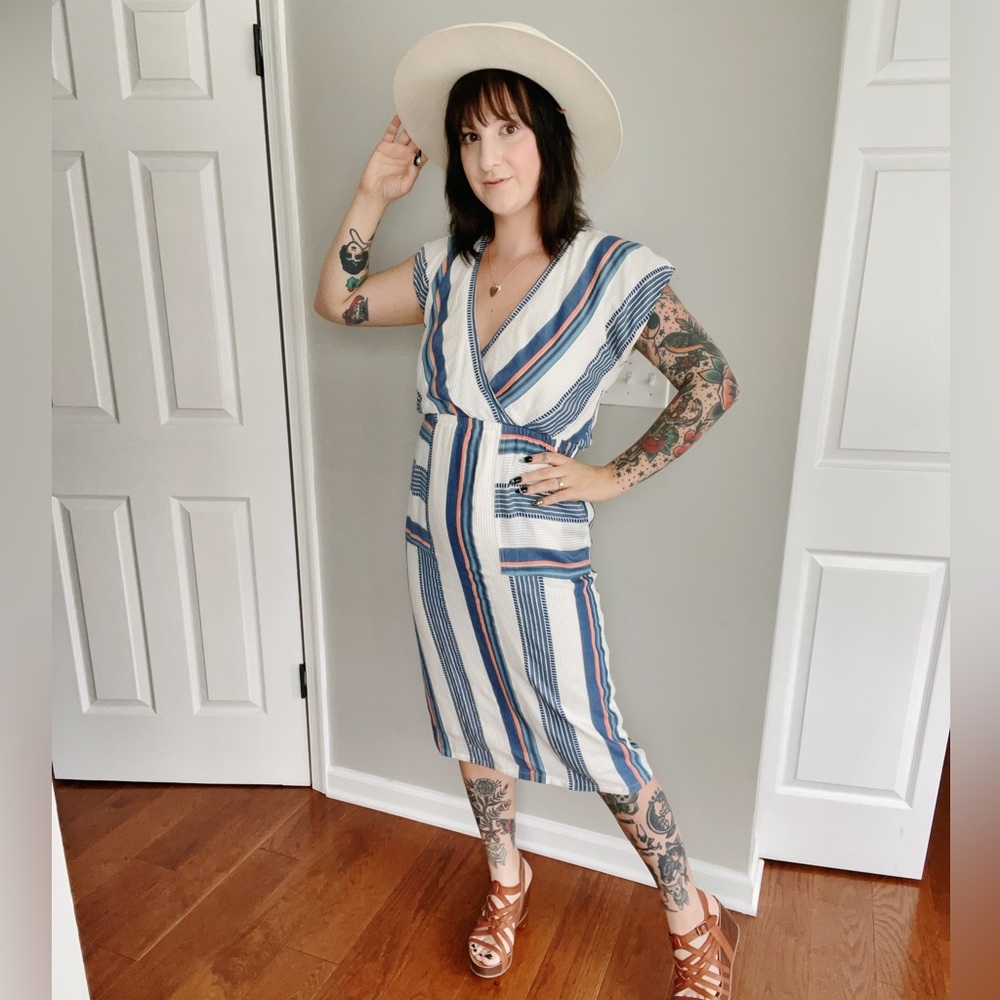 VICI DOLLS Miles Away Striped Pocketed Dress